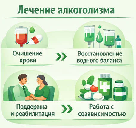 лечение алкоголизма в Жуковке этапы